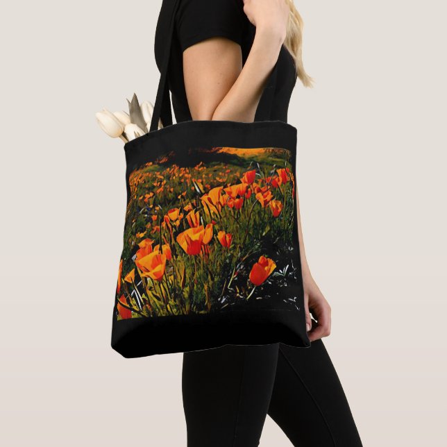 California Poppies / Orange Flowers / Wildflowers Tote Bag (Close Up)