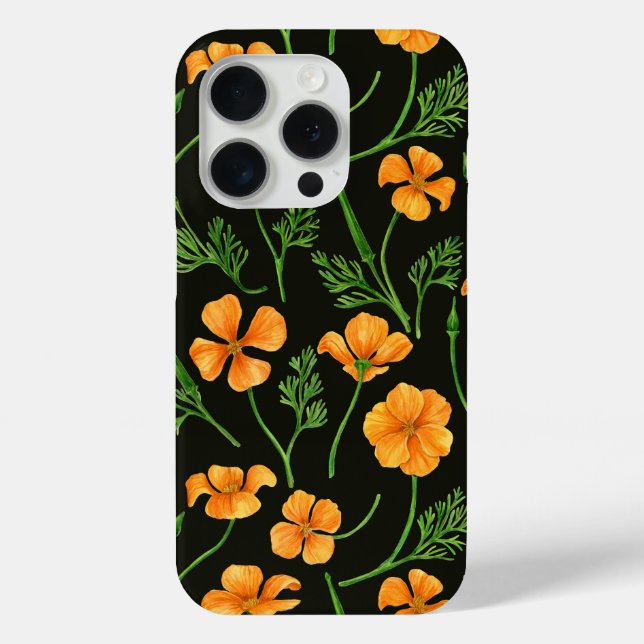 California poppies, summertime flowers, orange wil Case-Mate iPhone case (Back)