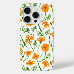California poppies, summertime flowers, orange wil iPhone 15 pro case