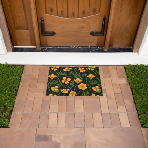 California poppies, summertime flowers, orange wil doormat