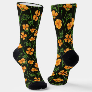 California poppies, summertime flowers, orange wil socks