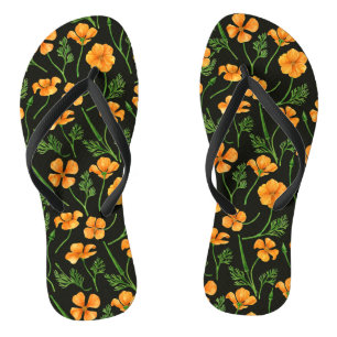 California poppies, summertime flowers, orange wil thongs