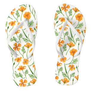 California poppies, summertime flowers, orange wil thongs