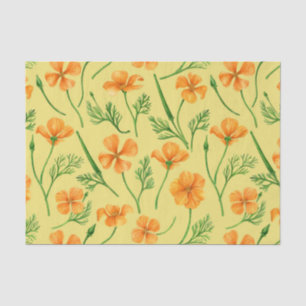 California poppies, summertime flowers, orange wil tissue paper
