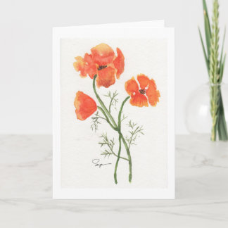 California Poppies Thank You Card