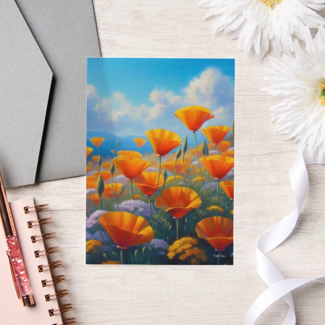 California Poppies Vellum Invitations (Wedding)