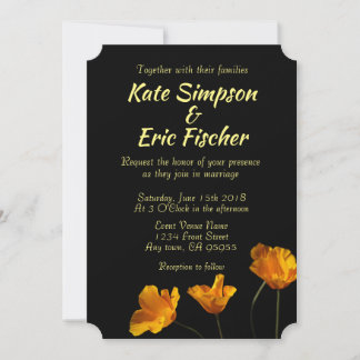 California Poppies Wedding Invitation
