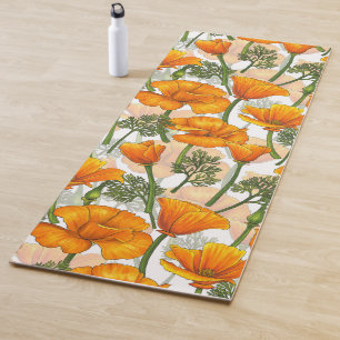 California poppies yoga mat