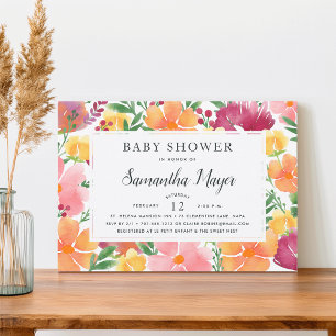 California Poppy Baby Shower Invitation