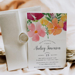 California Poppy Bridal Shower Invitation