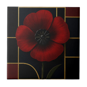 California Poppy ceramic tile