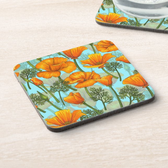 California poppy coaster (Left Side)