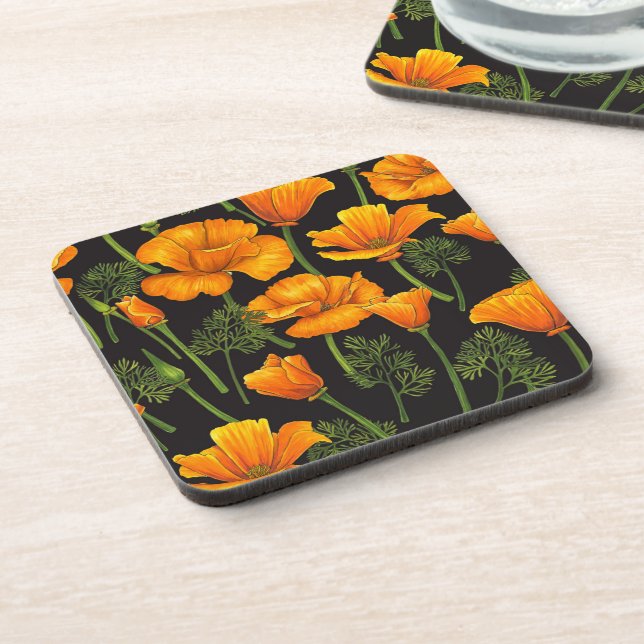 California poppy coaster (Left Side)