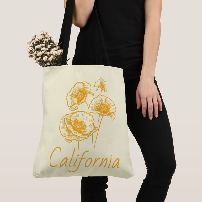 California Poppy Crossbody, Tote Bag  (Close Up)