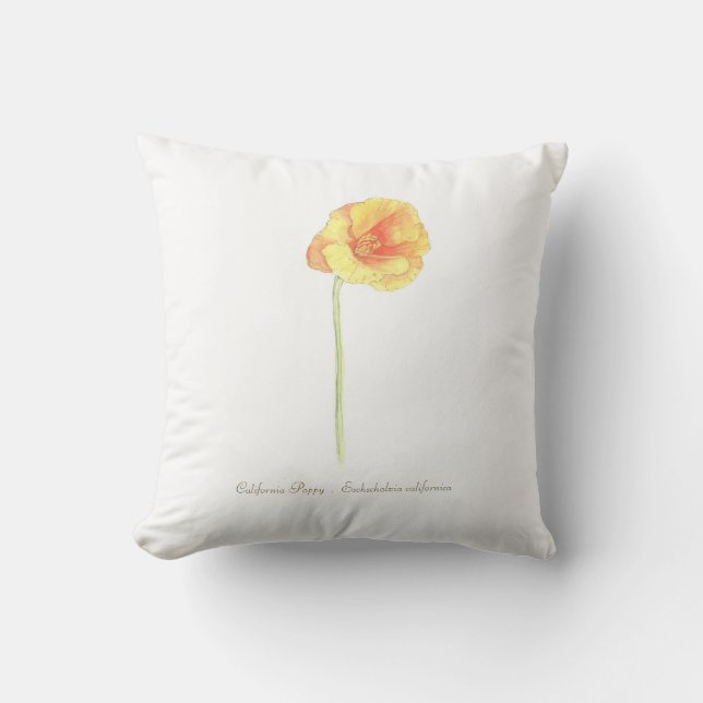 California Poppy  Cushion (Front)
