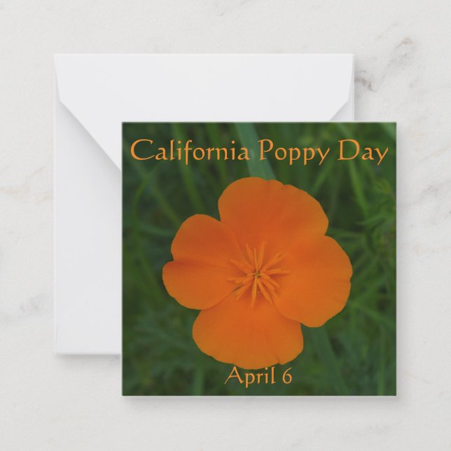 California Poppy Day Card (Front)