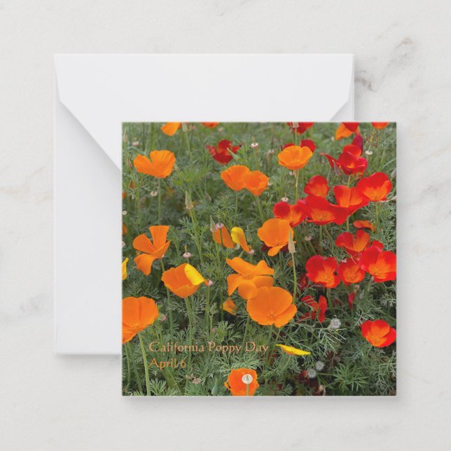 California Poppy Day Card (Front)
