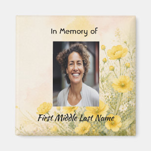 California Poppy Flower, Memorial Prayer Keepsake Magnet