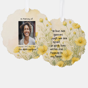 California Poppy Flower, Memorial Prayer Keepsake Tree Decoration Card