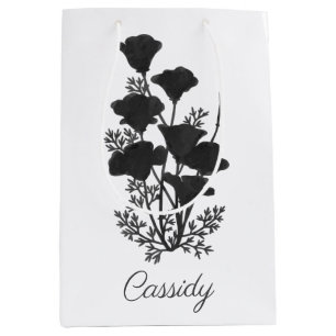 California Poppy Flower Silhouette U Pick Bg Colou Medium Gift Bag