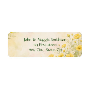 California Poppy Garden Flower Custom Label Return Address Label