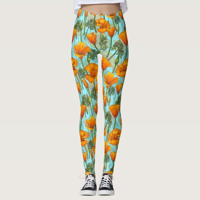 California poppy leggings (Front)