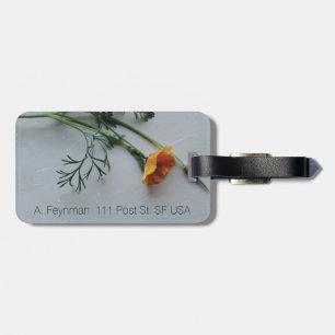 California poppy luggage tag