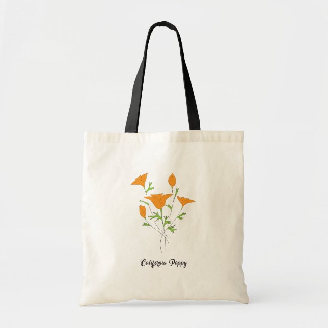 California Poppy Minimalist Tote Bag (Front)