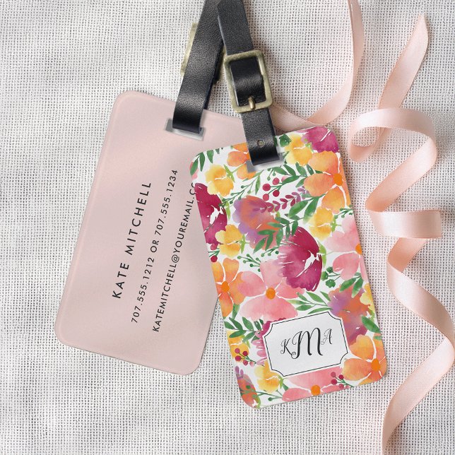 California Poppy Monogram Luggage Tag (Creator Uploaded)