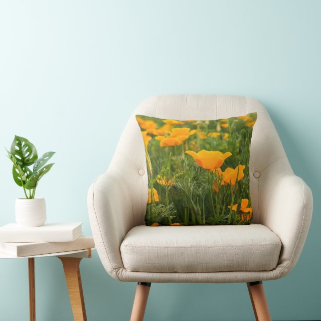 California Poppy Photograph Cushion (Chair)