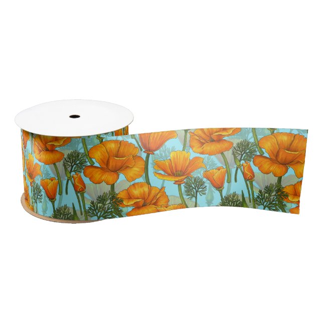 California poppy satin ribbon (Spool)