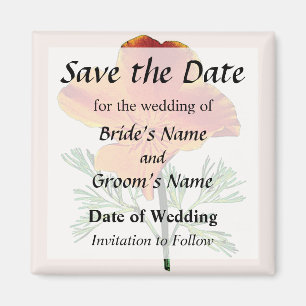 California Poppy Save the Date Magnet