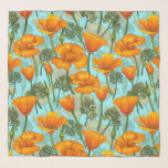California poppy scarf<br><div class="desc">Hand-drawn pattern with California poppies</div>