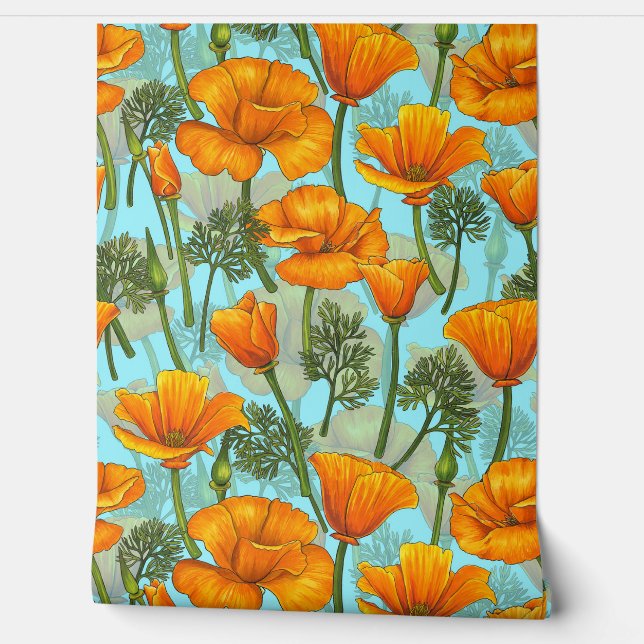 California poppy wallpaper (Unrolling)