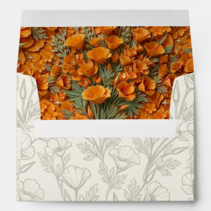 California Poppy Wedding Envelope