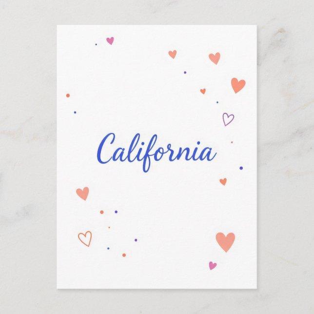 California Postcard – Bold Centred Typography (Front)