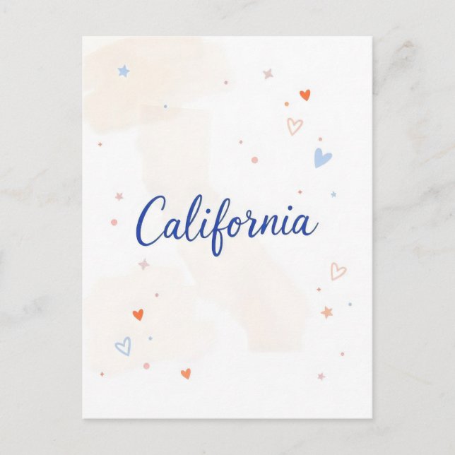 California Postcard – Bold Centred Typography (Front)