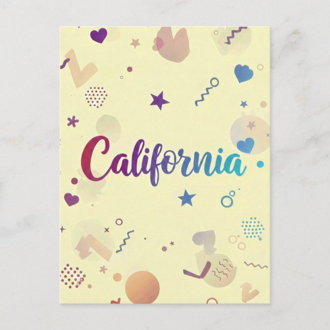 California Postcard – Trendy Text (Front)