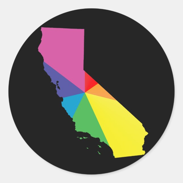 california pride. angled. classic round sticker (Front)