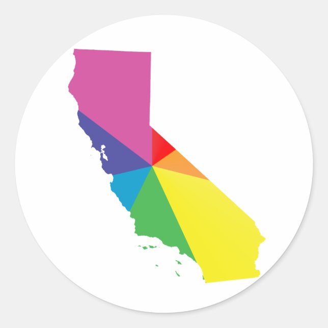california pride. angled. classic round sticker (Front)