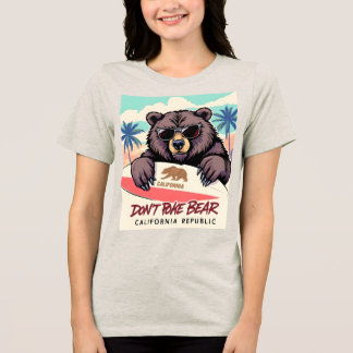 California Pride Bear T-Shirt for Women Tri-Blend Shirt