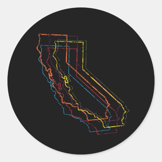 california pride blur classic round sticker (Front)
