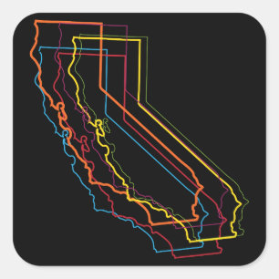 california pride blur square sticker