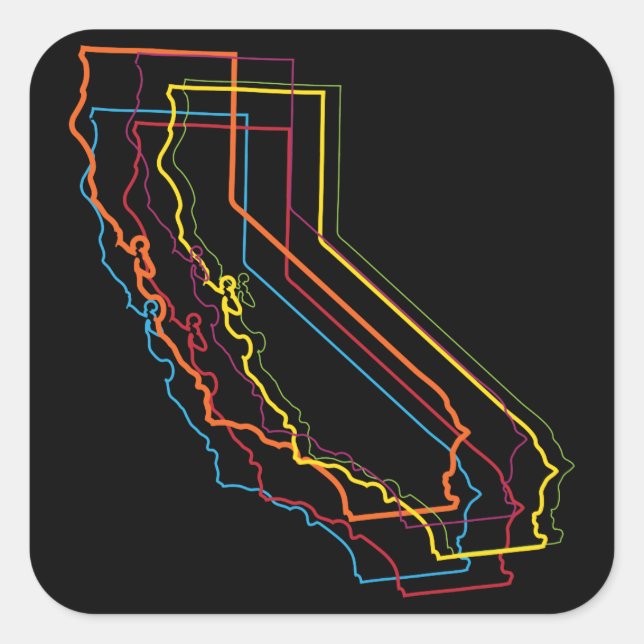 california pride blur square sticker (Front)
