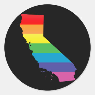 california pride. striped. classic round sticker