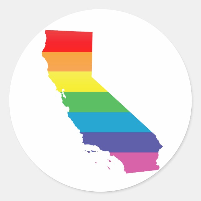 california pride. striped. classic round sticker (Front)