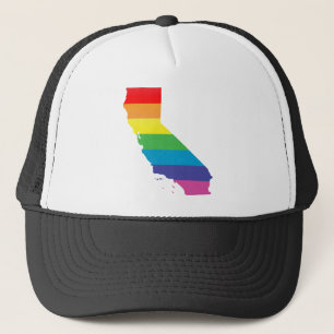 california pride. striped. trucker hat
