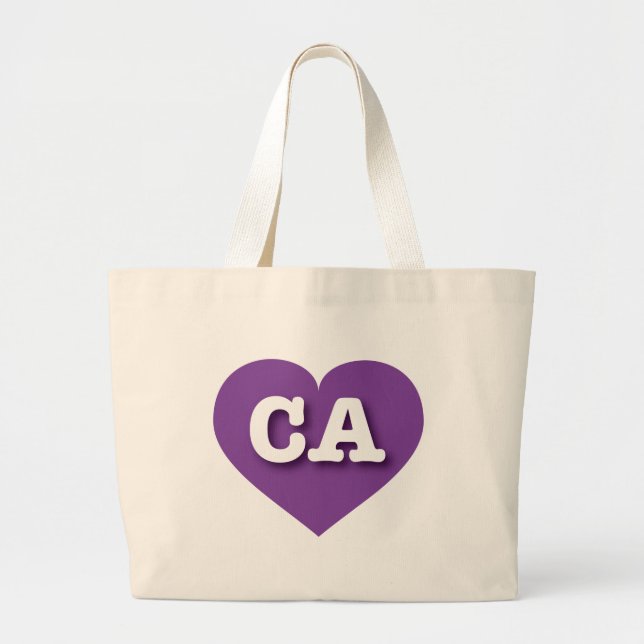 California Purple Heart - I love CA Large Tote Bag (Front)
