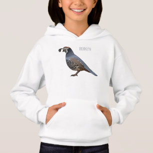 California quail bird cartoon illustration