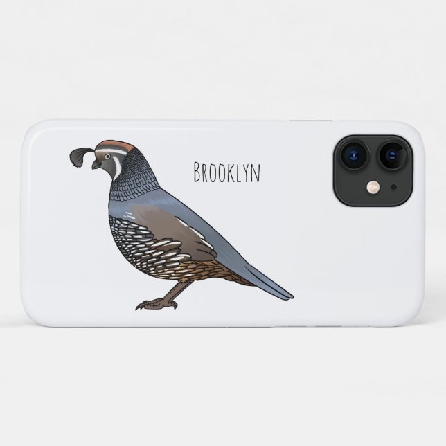 California quail bird cartoon illustration  Case-Mate iPhone case (Back (Horizontal))